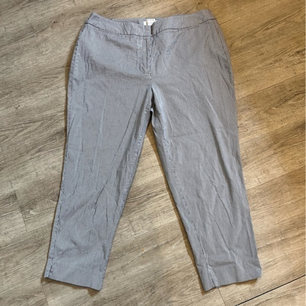 Talbots Heritage 18W Grey Thin Striped Pants